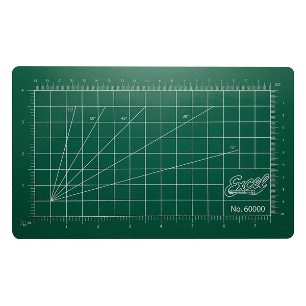 Excel Blades 5 1/2" x 9" Self-Healing Cutting Mat w/ Measurement Grid, Green 12pk 60000